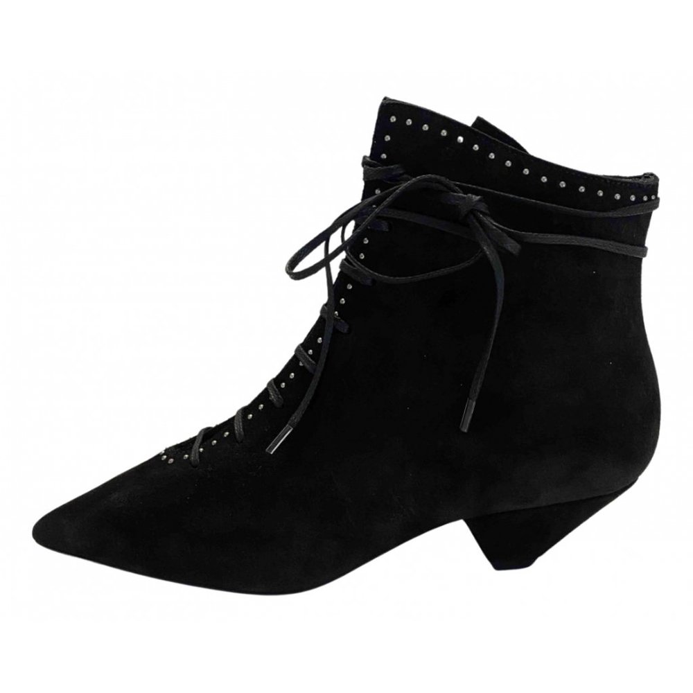 Saint Laurent Blaze  Studded And Laced Ankle Boots - Picture 6 of 11